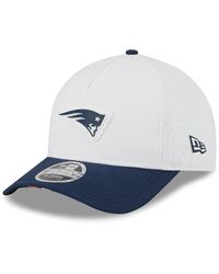 KTZ - White/navy New England Patriots 2025 Nfl Training Camp A-frame 9forty Adjustable Hat - Lyst