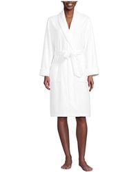 Lands' End - Cotton Terry Knee Length Spa Bath Robe - Lyst