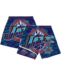 Mitchell & Ness - Turquoise/purple Utah Jazz Jumbotron 2.0 Sublimated Shorts - Lyst
