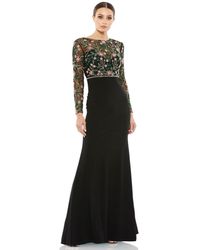 Mac Duggal - Beaded Illusion High Neck Trumpet Gown - Lyst
