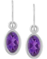 Macy's - Oval Gemstone Drop Earrings - Lyst