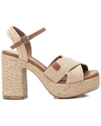 Xti - Heeled Jute Platform Sandals By - Lyst