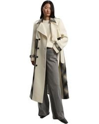 Karen Millen - Wool Check Trench Midi Coat - Lyst
