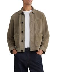 Reiss - Suede Patch-pocket Worker Jacket - Lyst