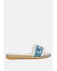 LONDON RAG - Beaded Lake Como Flat Slip Ons - Lyst
