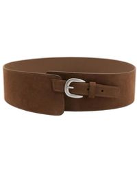 Mango - Wide Split Leather Belt - Lyst