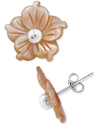 Giani Bernini - Mother Of Pearl Flower Stud Earrings - Lyst