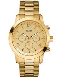 Guess - Chronographgraph Gold-tone Stainless Steel Watch 45mm - Lyst