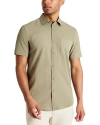 Kenneth Cole - Slim Fit Short-sleeve Mixed Media Sport Shirt - Lyst