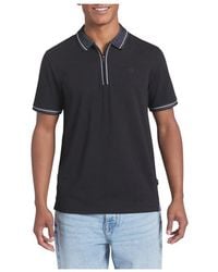 DKNY - Duke Cotton Zip Polo - Lyst