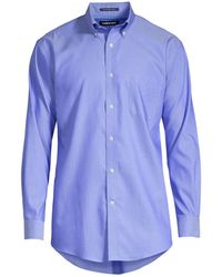 Lands' End - Traditional Fit Solid No Iron Supima Pinpoint Button-down Collar Dress Shirt - Lyst