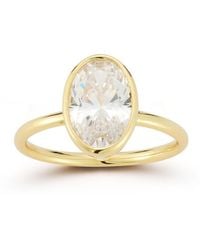 Rachel Zoe - 14k Plated Sterling Silver Oval Cut Solitaire Ring - Lyst