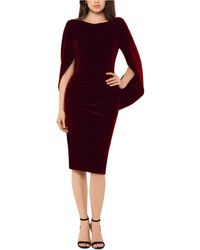 betsy & adam draped sheath dress
