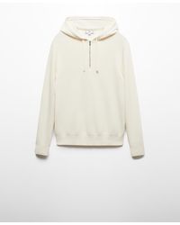 Mango - Hooded Knit Sweatshirt - Lyst
