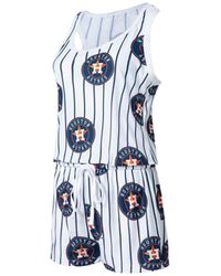 Women's Concepts Sport White Houston Astros Reel Pinstripe Knit Sleeveless Nightshirt Size: Small