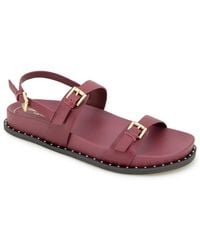 Kenneth Cole - Drinity Round Toe Flat Sandals - Lyst