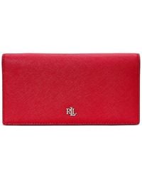 Ralph Lauren - Crosshatch Leather Slim Snapped-closure Wallet - Lyst