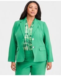 Kasper - Plus Size Notch-lapel Button-front Crepe Blazer - Lyst