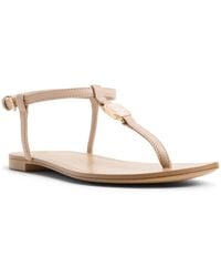 ALDO - Sandstone Round Toe T-strap Flat Sandals - Lyst