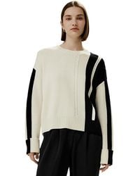 LILYSILK - Bicolor Stripe Knit Wool Sweater - Lyst