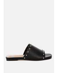 Rag & Co - Renaldi Genuine Leather Studded Slip-on Flats - Lyst