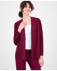 Anne Klein - Malibu Fine Rib Open-front Cardigan - Lyst