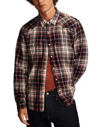 Lucky Brand - Indigo Plaid Western Long Sleeve Shirt - Lyst