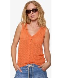 Sanctuary - No Rush Button-front Sleeveless Tank Top - Lyst