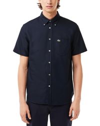 Lacoste - Short Sleeve Button-down Oxford Shirt - Lyst