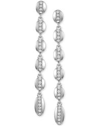 Vince Camuto - Gold-tone Pave Oval Linear Drop Earrings - Lyst