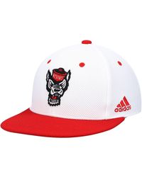 adidas - White And Red Nc State Wolfpack On-field Baseball Fitted Hat - Lyst
