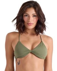 Volcom - Simply Seamless Twist V-neck Tie-back Bikini Top - Lyst