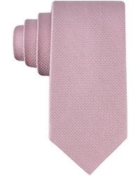 Calvin Klein - Textured Solid Silk & Linen Blend Tie - Lyst