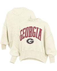 Pressbox - Georgia Bulldogs Oversized Waist-length Crewneck Sweatshirt - Lyst
