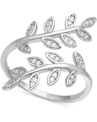 Giani Bernini - Cubic Zirconia Leaf Bypass Ring In Sterling Silver, Created For Macy's - Lyst