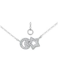 Giani Bernini - Cubic Zirconia Moon & Star Pendant Necklace - Lyst