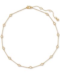 Kate Spade - Gold-tone Cubic Zirconia Station Necklace, 16" + 3" Extender - Lyst
