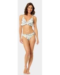 Cece - Triangle Ruffle Over The Shoulder Bikini Top Side Rouching Hipster Bottom - Lyst