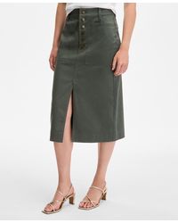On 34th - Button-fly Midi Skirt - Lyst