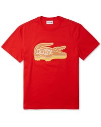 Lacoste - Short Sleeve Crewneck Logo Graphic T-shirt - Lyst