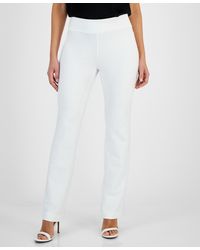 Anne Klein - Flat-front Mid Rise Pull-on Pants - Lyst