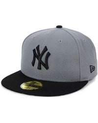 KTZ - New York Yankees Basic Gray Black 59fifty Fitted Cap - Lyst