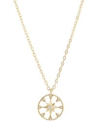 Macy's - Cubic Zirconia Star Open Disc Pendant Necklace - Lyst