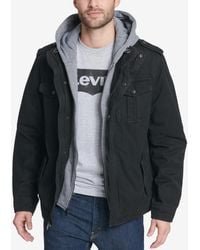 Levi's - Washed Cotton Military Jacket With Removable Hood - Lyst