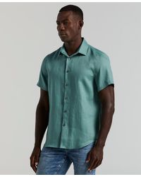 Perry Ellis - Solid Linen Shirt - Lyst