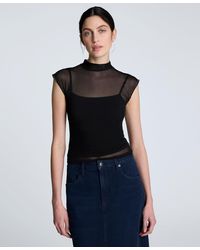 Kenneth Cole - Layered Mock Neck Sleeveless Top - Lyst