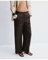 Mango - High-waisted Lyocell Pants - Lyst