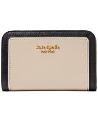 Kate Spade - Morgan Colorblocked Saffiano Leather Compact Wallet - Lyst