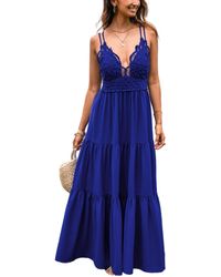 CUPSHE - Romantic Stroll Blue Maxi Beach Dress - Lyst