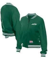 KTZ - New York Jets Throwback Fleece Full-snap Jacket - Lyst